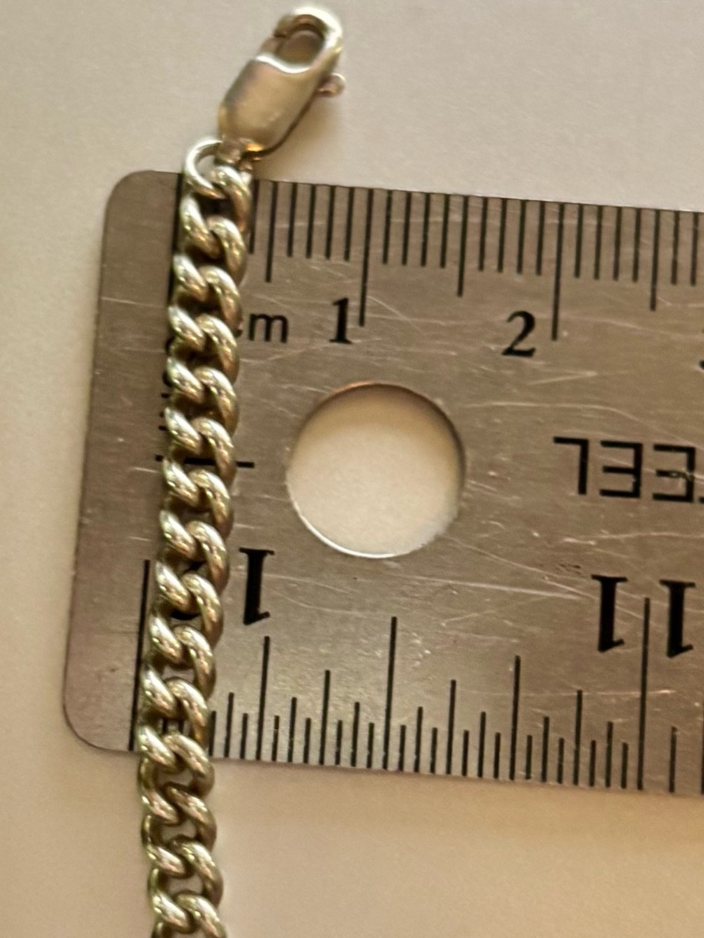Sterling silver curb chain choker 14" - Picture 7 of 9